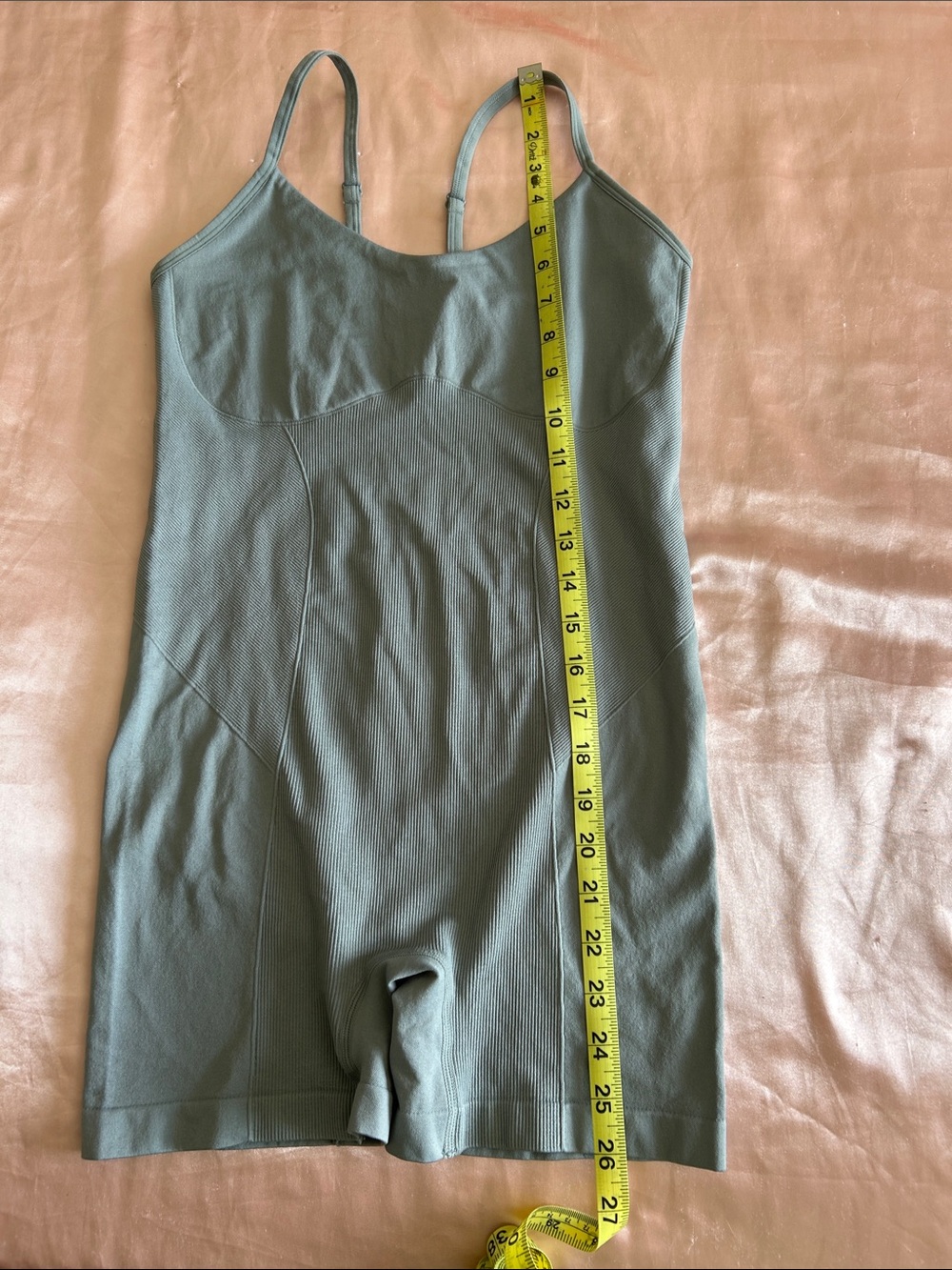 Colsie Grey Ribbed Tank Short One-Piece - Picture 4 of 6